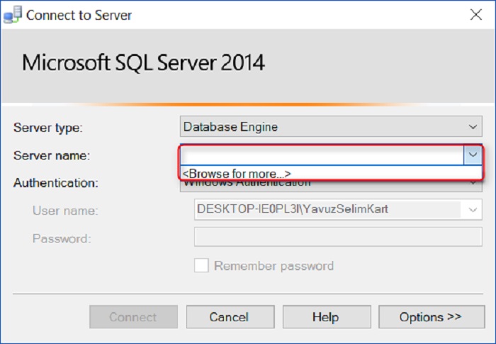 SQL Server'da Kullanıcı Giriş Ekranını Temizlemek
