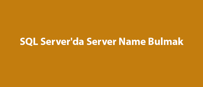 SQL Server’da Server Name Bulmak