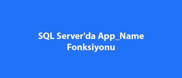 SQL Server'da App_Name Fonksiyonu