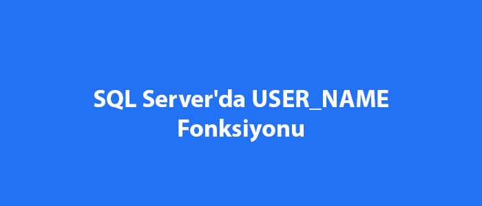 SQL Server'da USER_NAME Fonksiyonu