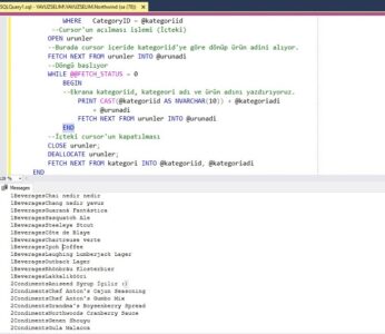 SQL Server’da Nested Cursor Kullanımı – SQL Server Eğitimleri