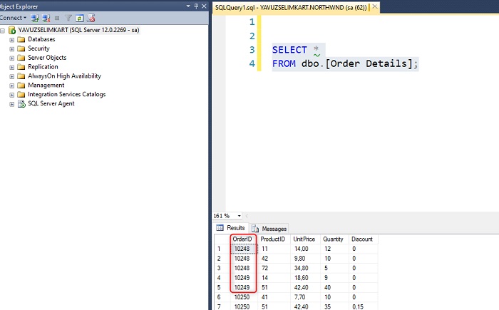 SQL Server'da Distinct ile Row_Number Fonksiyonu Kullanımı