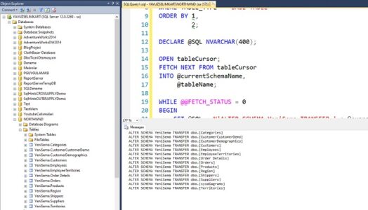SQL Server’da Schema Adını Değiştiren Cursor – SQL Server Eğitimleri