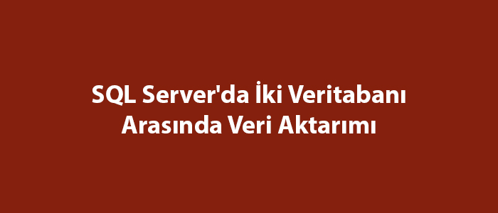 SQL Server’da İki Veritabanı Arasında Veri Aktarımı