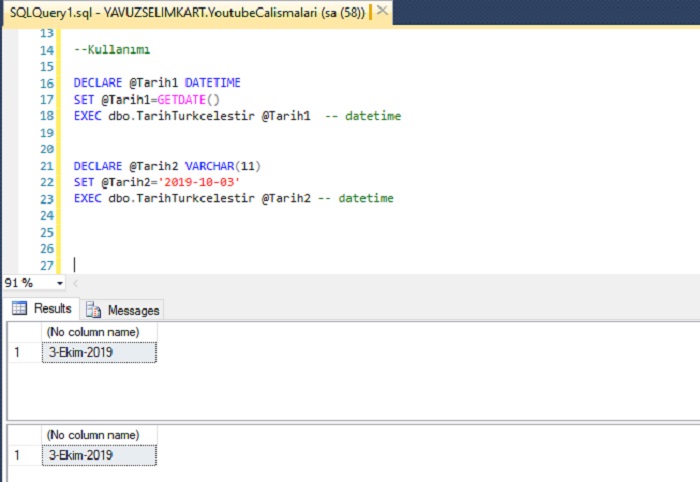 SQL Server’da Tarih Bilgisini Gün-Ay Adı-Sene Şeklinde Türkçe Getiren Prosedür