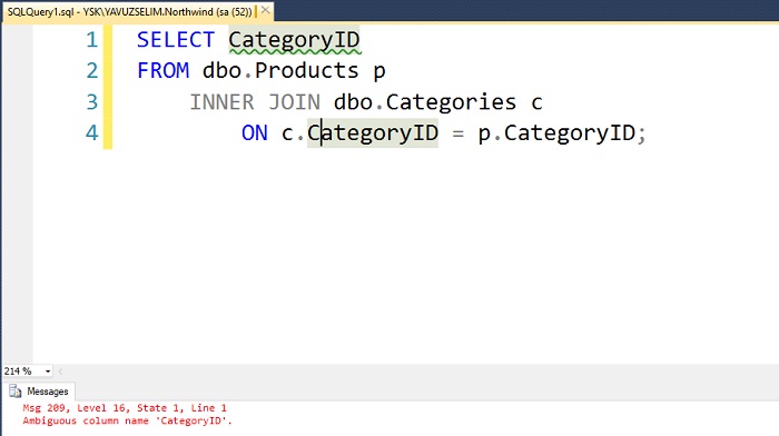SQL Server’da Ambiguous Column Name Hatası