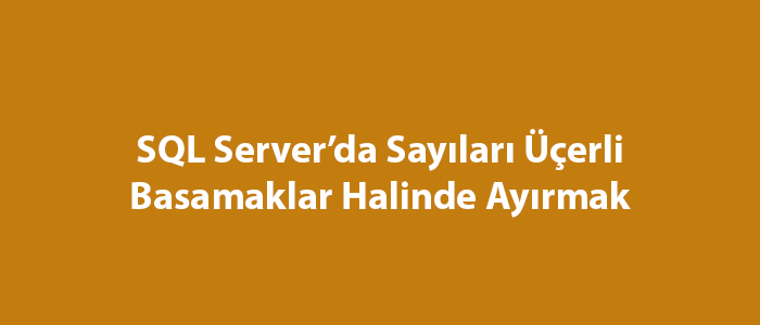 SQL Server’da Sayıları Üçerli Basamaklar Halinde Ayırmak