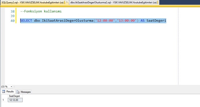 SQL Server’da Random Saat Değerleri Oluşturan Fonksiyon