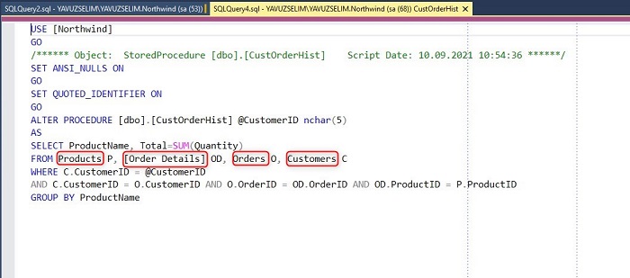 SQL Server’da Stored Prosedürlerin Kullandığı Tabloları Bulmak