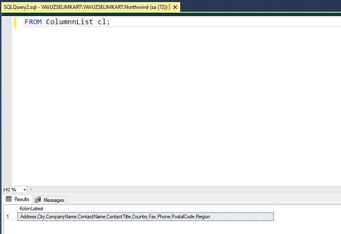 SQL Server'da Primary Key Harici Kolonları Listelemek