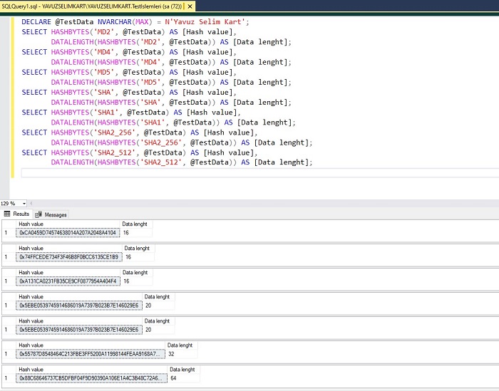 SQL Server'da Şifreleme İşlemleri