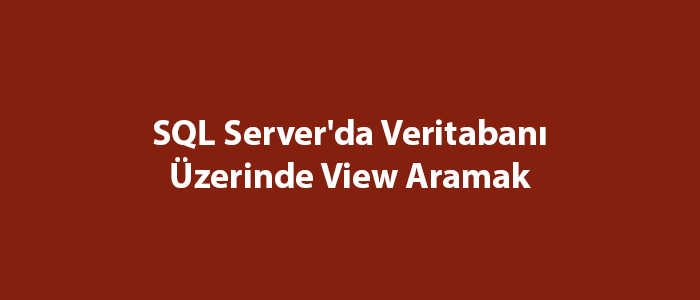 SQL Server’da Veritabanı Üzerinde View Aramak