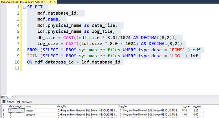 SQL Server'da Veritabanı Dosya Konumları Nasıl Görüntülenir?