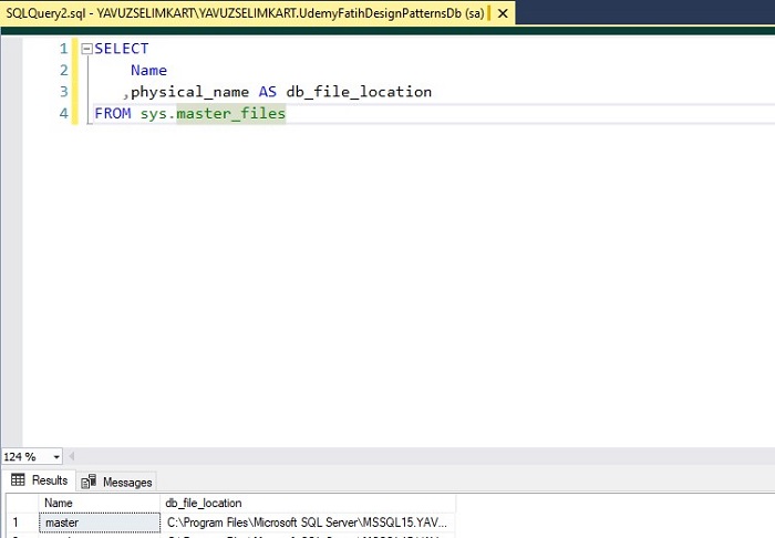 SQL Server'da Veritabanı Dosya Konumunu Listeleme